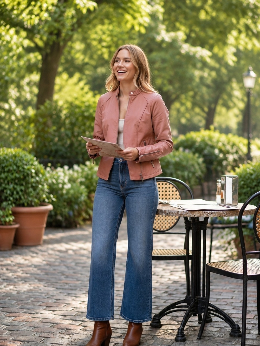 Express Dusty-Pink Faux Leather Moto Jacket